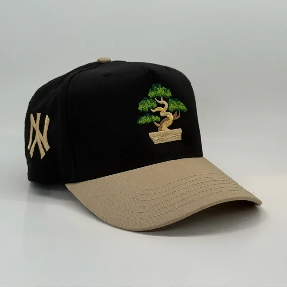 New York Bonsai Tree Black and Khaki Snapback - Picture 1 of 8